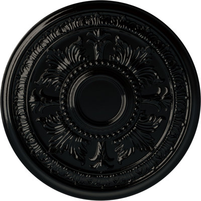 Endurathane Tellson Ceiling Medallion, 30 5/8"OD x 2 1/2"P (Fits Canopies up to 6 3/4"), Hand-Painted Black Pearl Finish