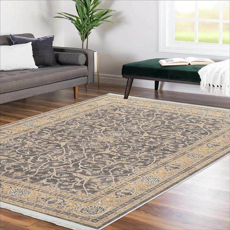 Tapis oriental antidérapant Alfa, Rectangle 4 pi 11 po x 7 pi 6 po