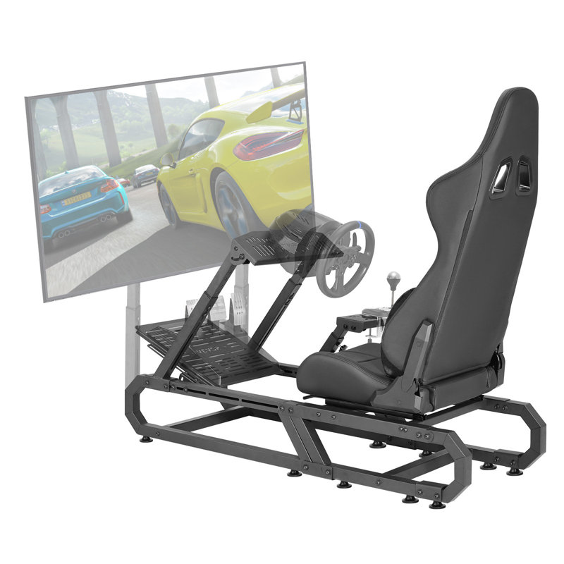 Support de volant de course pour Logitech G923 / G920 / G29, simulateur de conduite en acier robuste Cockpit-Thrustmaster T248P, hauteur du support du volant et angle de la pédale réglable, charge maximale 330 lb