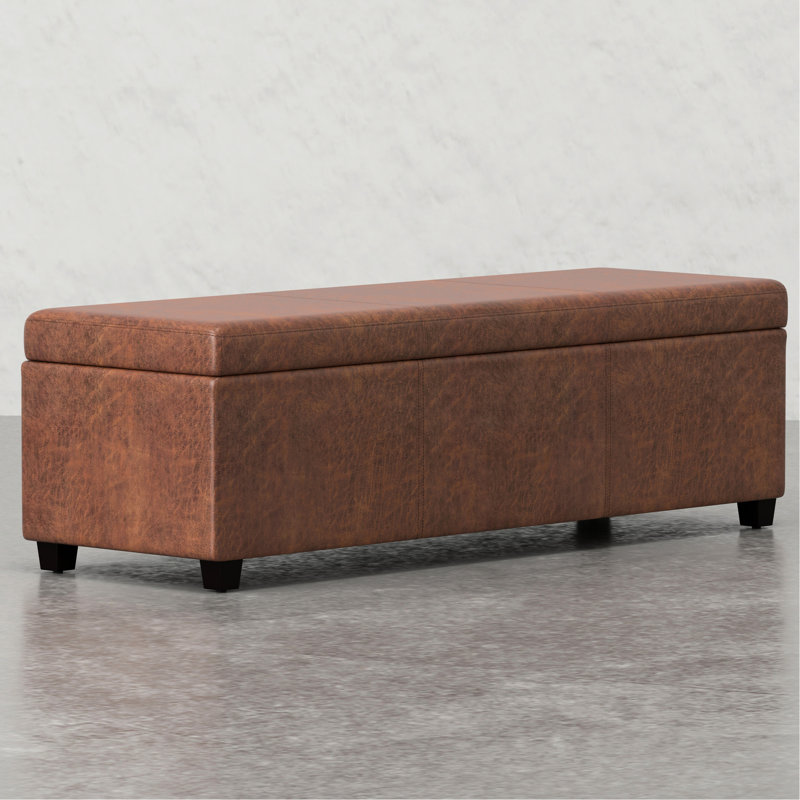 Très grand siège de rangement - à la mode et pratique. Rangez le désordre dans un espace de 18 po x l 54 po x H 16,5 po. Superbe apparence cousue, rangement intérieur spacieux. Fabriqué en bois massif, mousse d'ingénierie à haute densité.