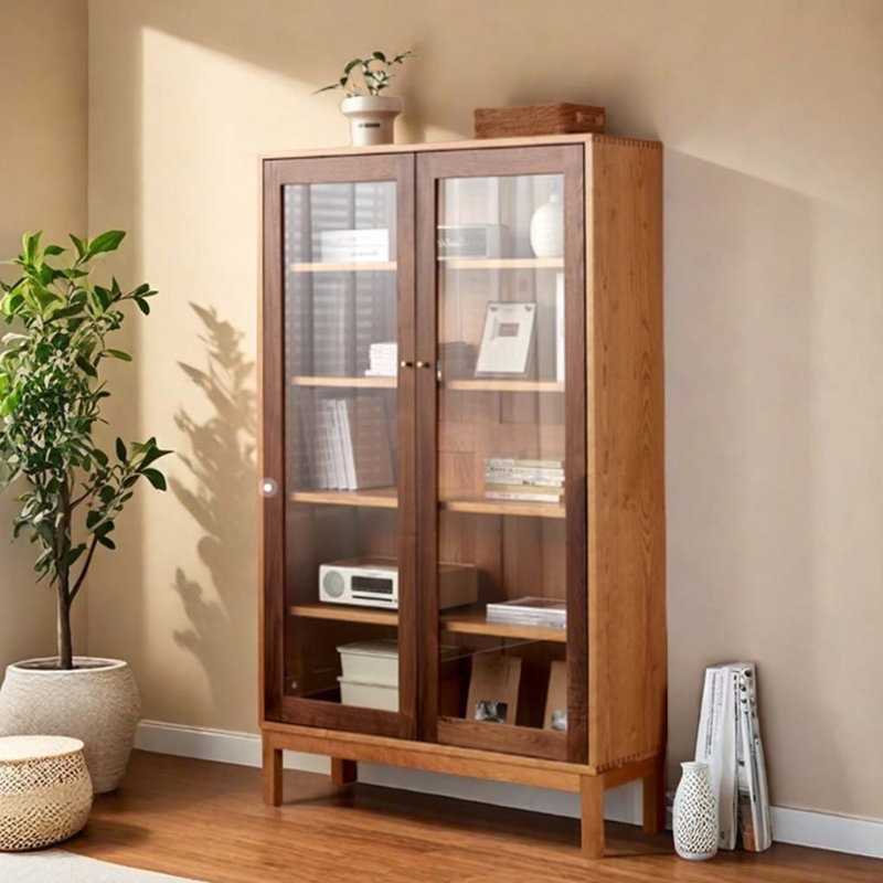 Bibliothèque simple et moderne avec portes en verre