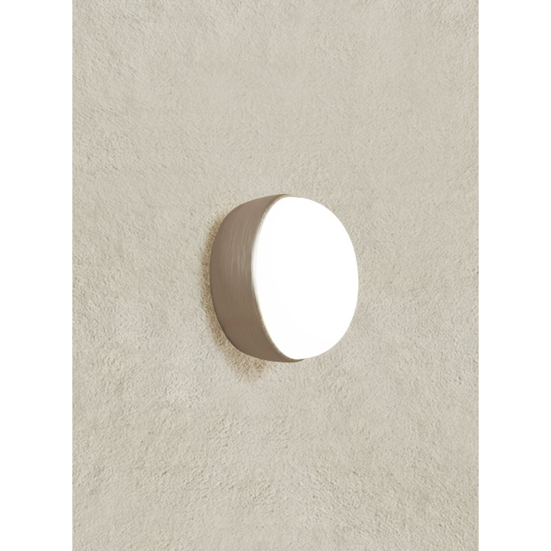 Kiki Round Aluminum Flush Mounted Sconce, Satin Golden Nickel