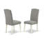 Ensemble de salle à manger 5 pièces comprenant une table de cuisine ovale avec rallonge papillon et 4 chaises de salle à manger Parson en lin Shitake foncé, 101,6 x 193,3 cm, blanc lin-1323717778-1255967301-1255967302