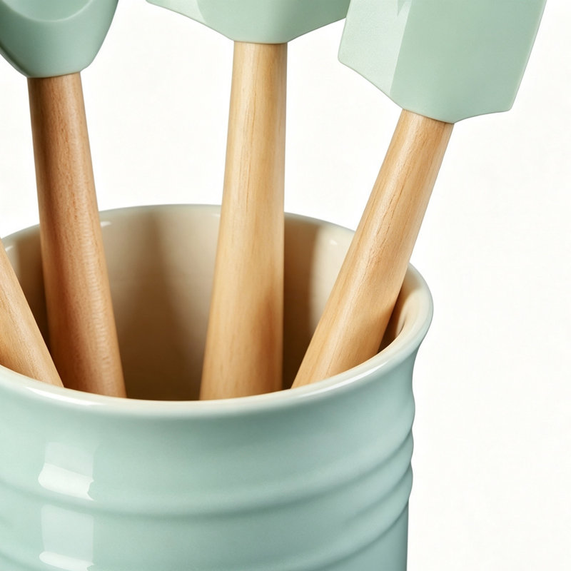 Ceramic / Porcelain Round Utensil Crock
