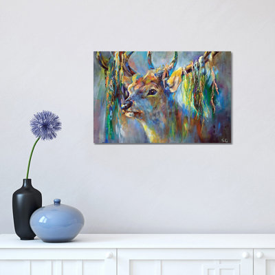 Silver Stag by Sue Gardner - Painting on Canvas