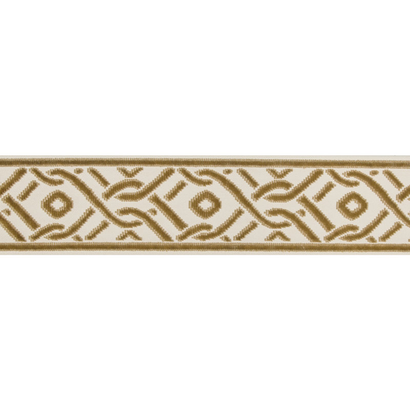 Treillis Passementerie Pailou Fabric, Gold