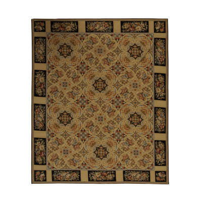 Tapis brun / noir de haute qualité noué à la main