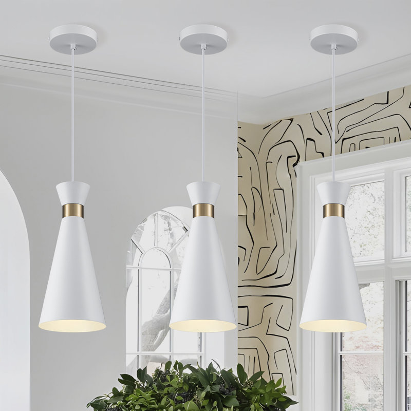 Persei 1 - Light Single Cone Pendant Light(Set Of 3), Black