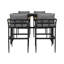 Ensemble repas en fer avec accoudoirs en bois d'acacia adapté au patio-875242141