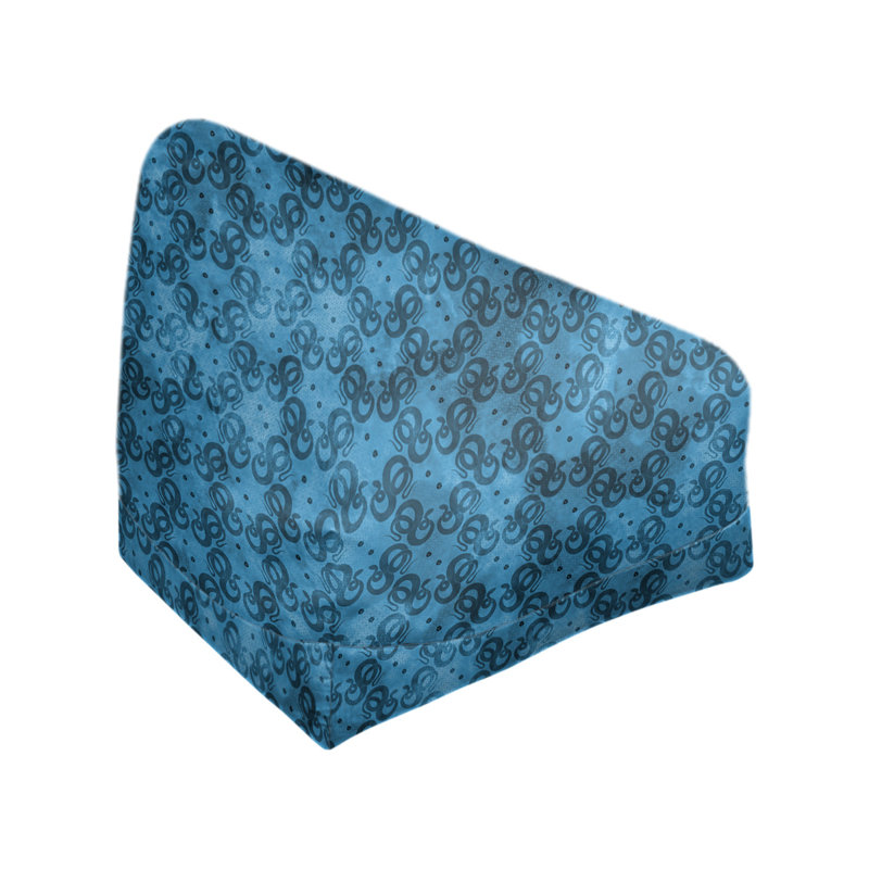 Sac de pois Leffel, H 38 po x L 42 po x P 29 po, Pouf fauteuil, Bleu poudre/bleu acier