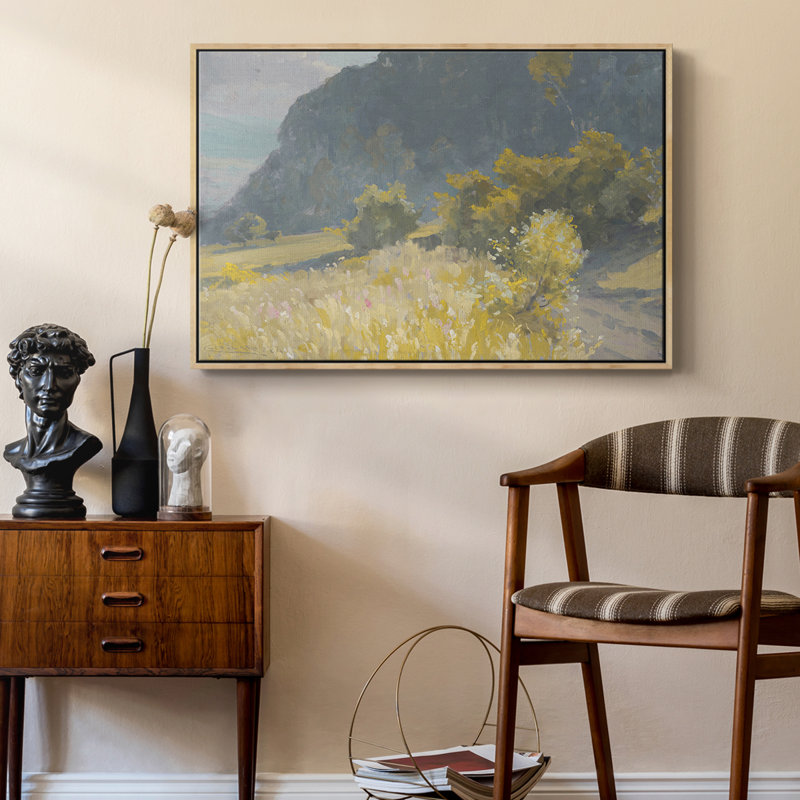 Paysage rétro -DCCXLV III, H 27 po x l 41 po x P 2 po, Toile naturelle avec cadre flottant