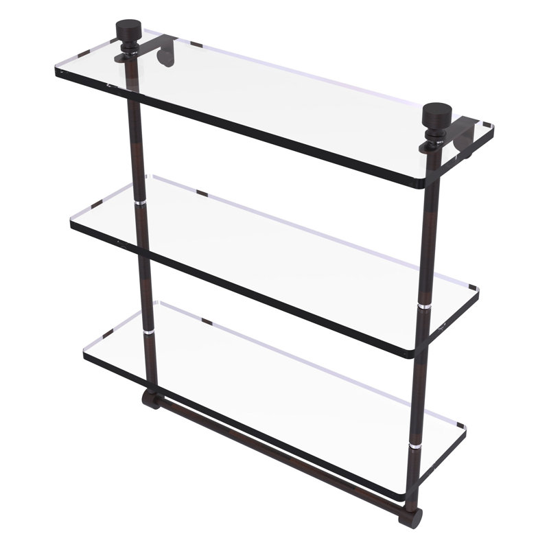Ballenas 3 Piece Tiered Shelf with Towel Bar, Venetian Bronze, 18" H x 16" W x 5" D