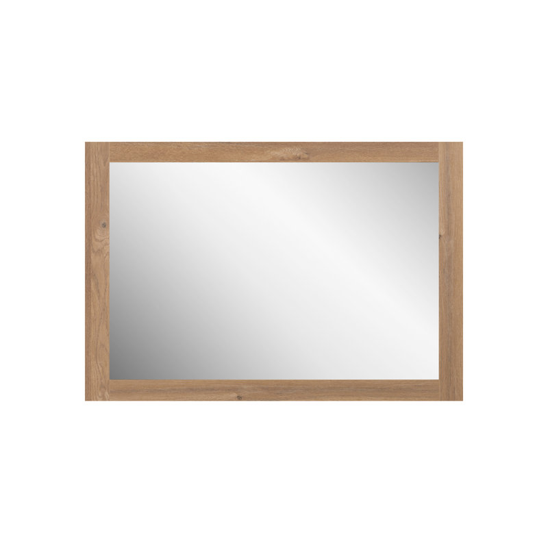 Miroir rectangulaire 36 "avec cadre en chêne brut Henrieta, 28,38 po x 43,25 po