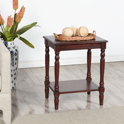 Enyedy Collection Wood Accent Storage Shelf End Table - Antique Green