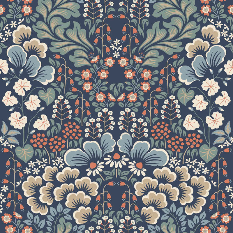 Boråstapeter Blomstervall Wallpaper, Blue
