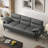 Imelda 83'' Faux Leather Upholstered Square Arm Sofa-1388015383