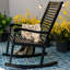 Chaise berçante en bois massif Alekper