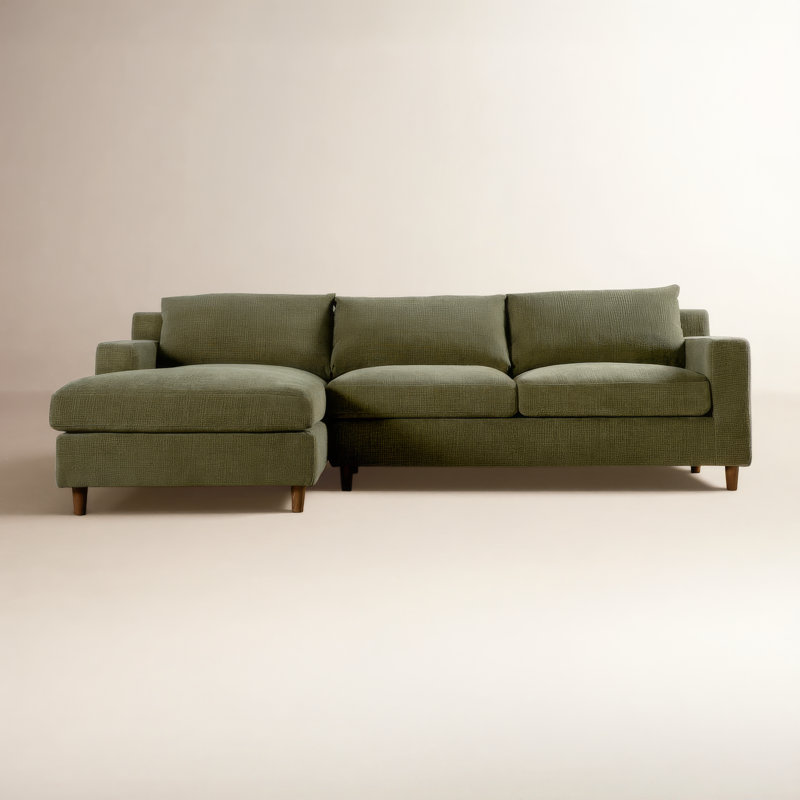 Alania Sectional, Left Hand Facing, Olive Green Crypton® Chenille