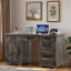 Bureau de ferme à la maison avec station de charge, 5 tiroirs et 1 armoire-1838261246