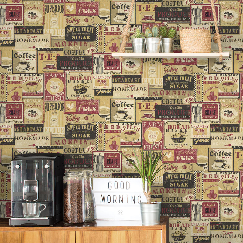 Rouleau de papier peint L 32,8 pi x l 21 po Kitchen Recipes, Rouge