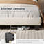 Upholstered Bed Frame with Channel Tufted Headboard-77082584-77082535