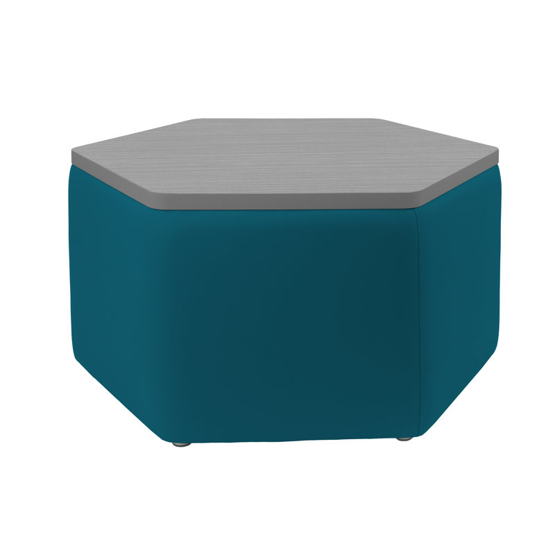 Table de repose-pieds hexagonale Pro Series, Bleu sarcelle / Gris
