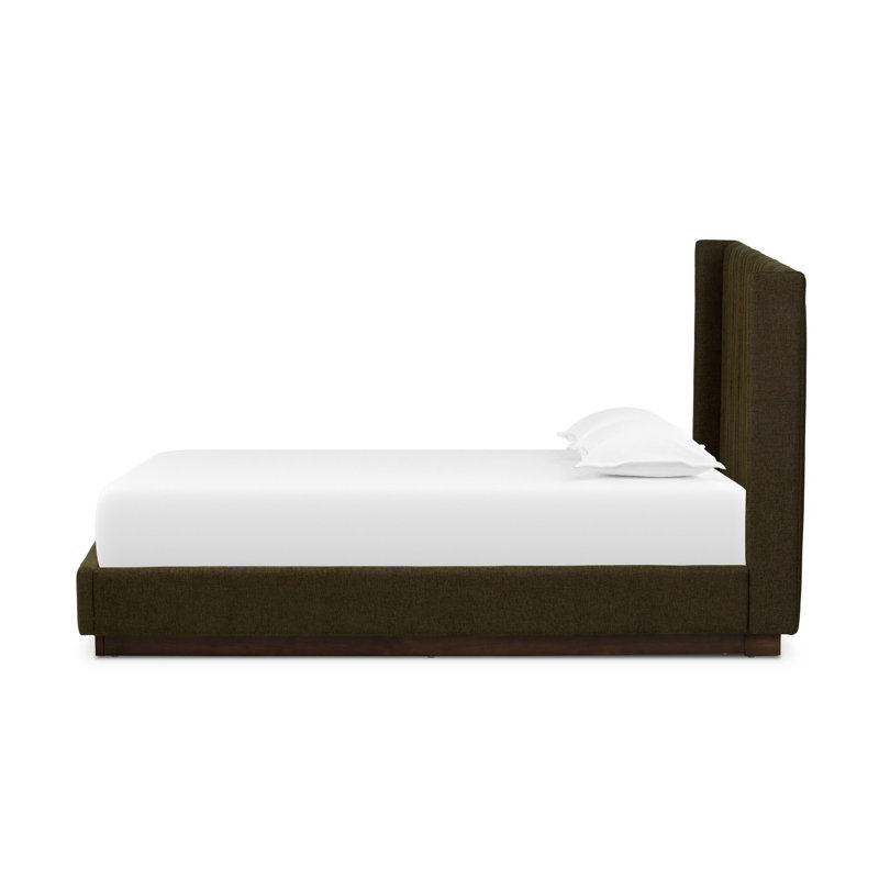 Montgomery Upholstered Wingback Bed, King, Sutton Olive