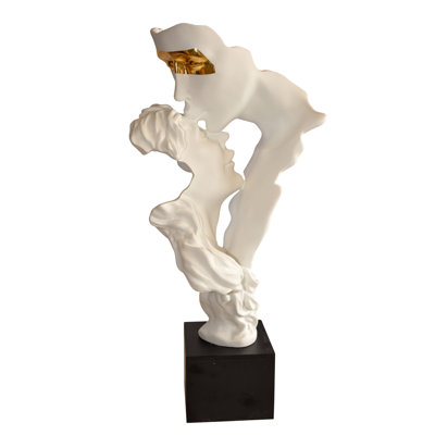 Statue abstraite en résine blanche 12 po x 8 po x H 26 po Betzabeth