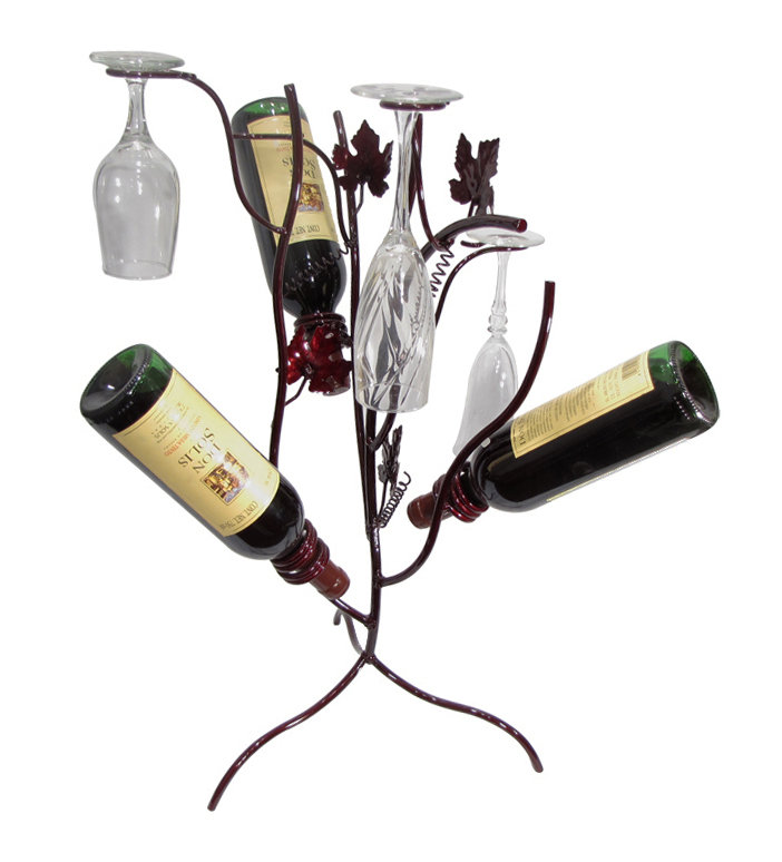 Support pour bouteille et verre, Merlot