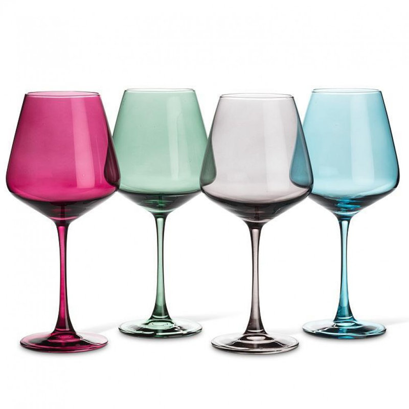 Stemmed Red Wine Glass, Blue