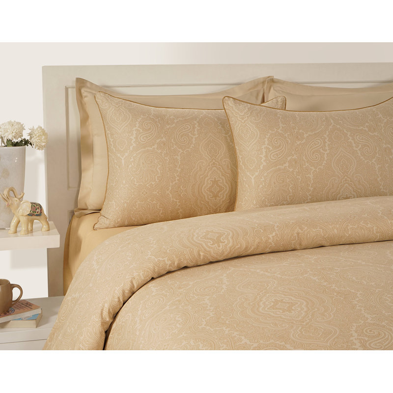 Lyon Paisley Duvet Cover Set with Pillowcases, Double - 2 Standard Pillowcases, Caramel