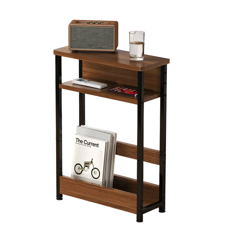 18.11cm W Metal Bedside Table, Brown