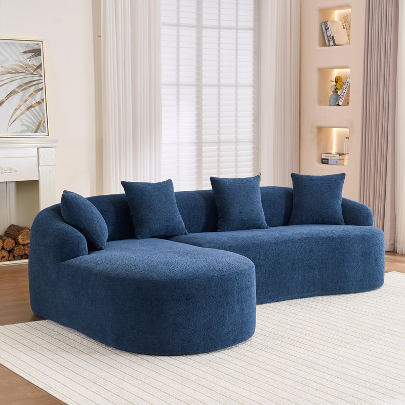 Combinaison de méridienne à 3 places, Bleu antique / bleu