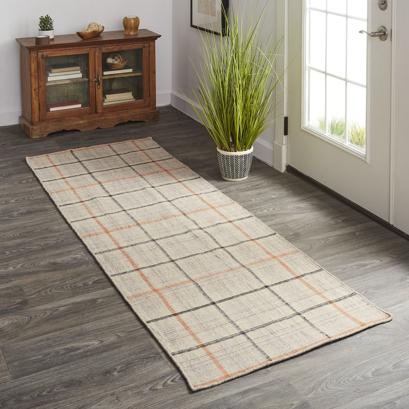 Riesner Plaid Indoor Rug, Runner 2'6" x 8'