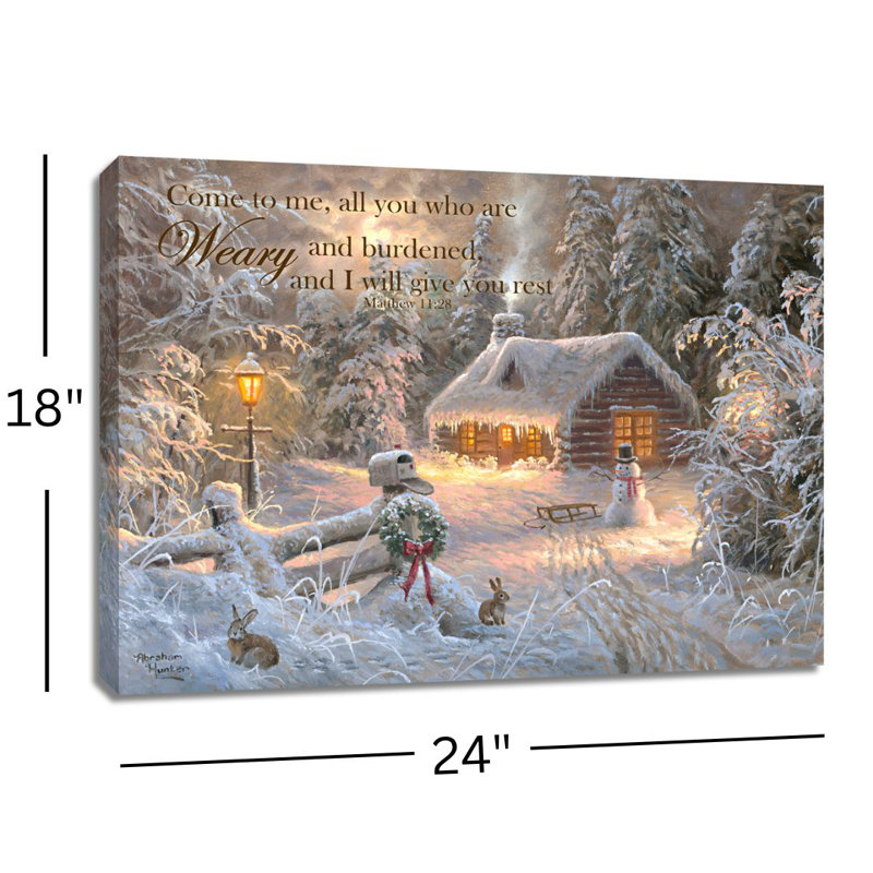 Holiday Home W/ Scripture 18x24 Fully Illuminated ColorChange LED Print