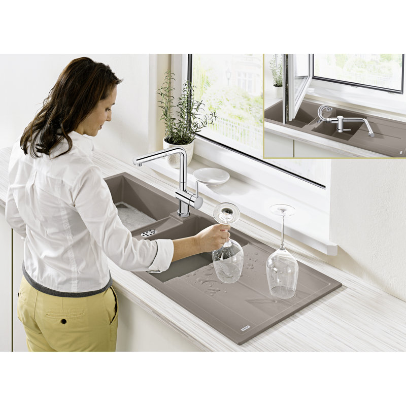 Metra 1.5 Bowl Inset Kitchen Sink, Tartufo