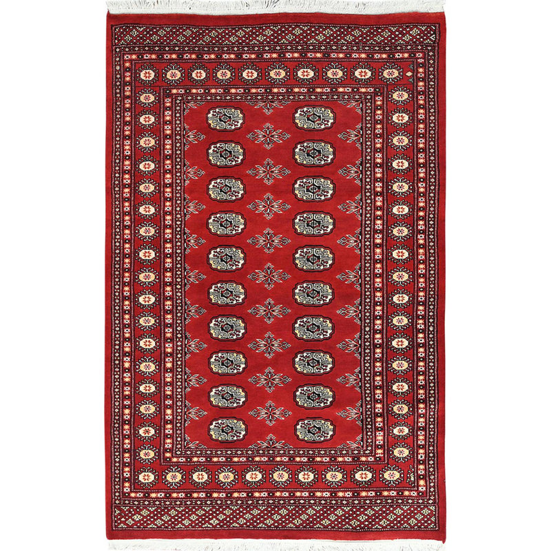 Vetra One-of-a-Kind Rectangle 4'0" X 6'3" New Age Area Rug in Red