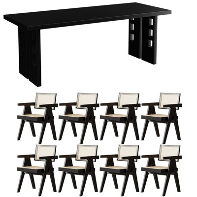 Modern solid wood dining table set