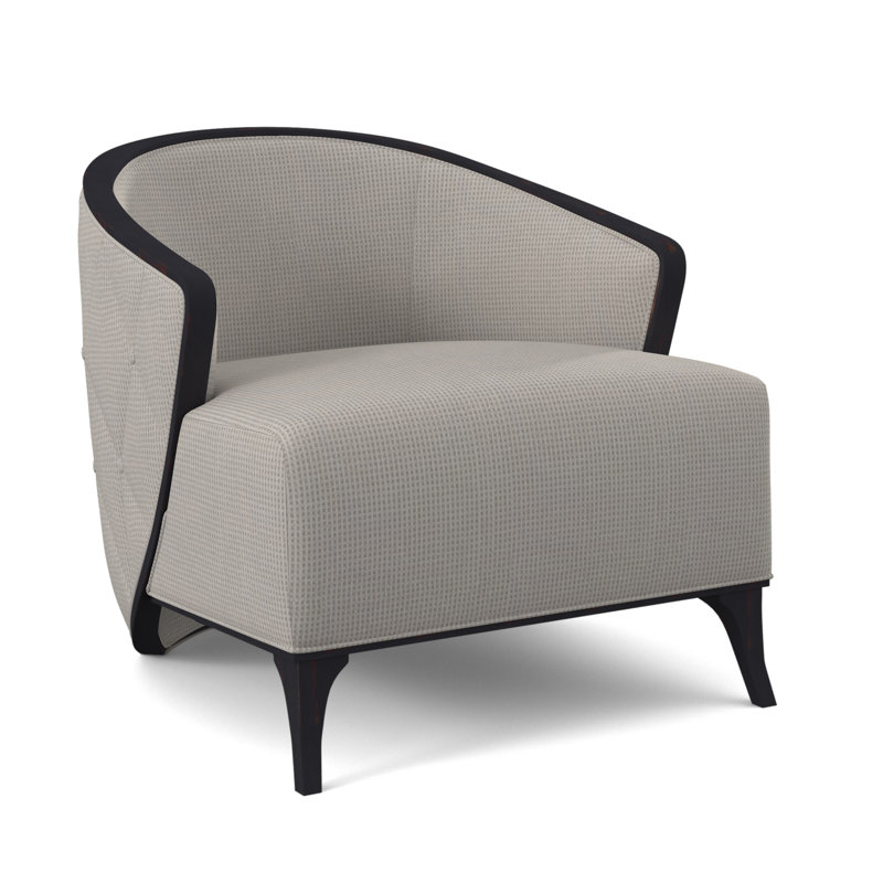 Fauteuil demi-tonneau l 30 po Peregrine, Ébène vintage, Kinsley Sky
