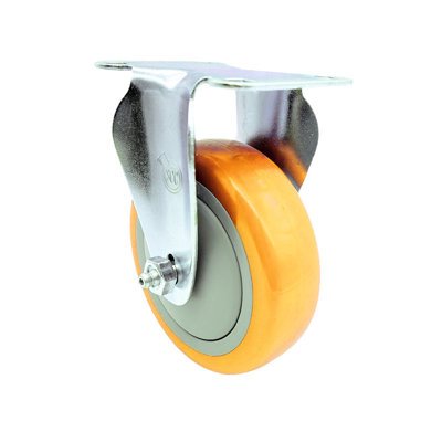 4 Inch Yellow Polyurethane Wheel Rigid Top Plate Caster Service Caster Brand