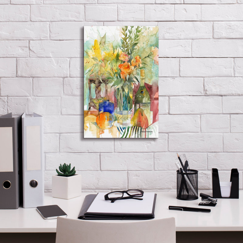 Art mural sur toile Winston Porter «Blue Bottle» par Annelein Beukenkamp, H 18 po x l 12 po x P 0,75 po
