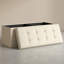 Banc de rangement avec repose-pieds de 43 po, repose-pieds repose-pieds, banc de bout de lit, coffre de rangement, capacité de charge de 660 lb, pour le salon, la chambre à coucher, le vestibule, blanc crème