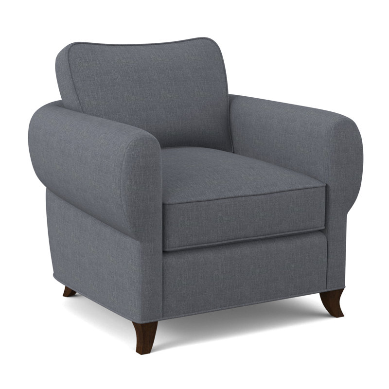 Cocoon Armchair, American Walnut, Elise Harbor 100% Polyester