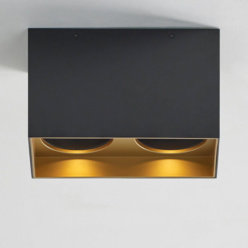 Exo 2 - Light LED Flush Mount, Matte Black/Matte Gold, 2700K