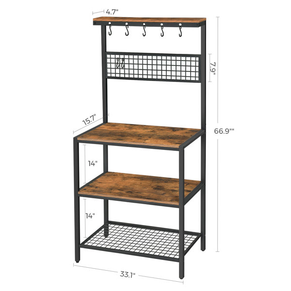Foundry Select Thierry 33.1'' Standard Baker's Rack with Microwave  Compatibility & Reviews
