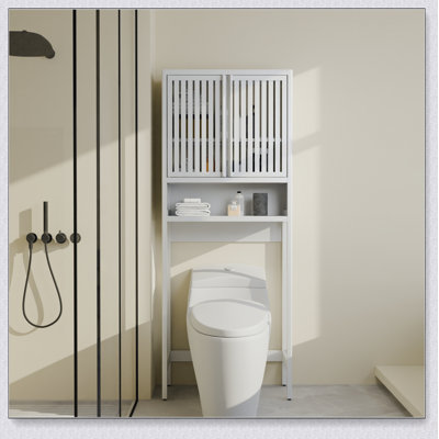 Tablette de rangement de toilette peu encombrante pour les salles de bain et les salles de lavage, maximisant l'espace vertical avec une très grande capacité
