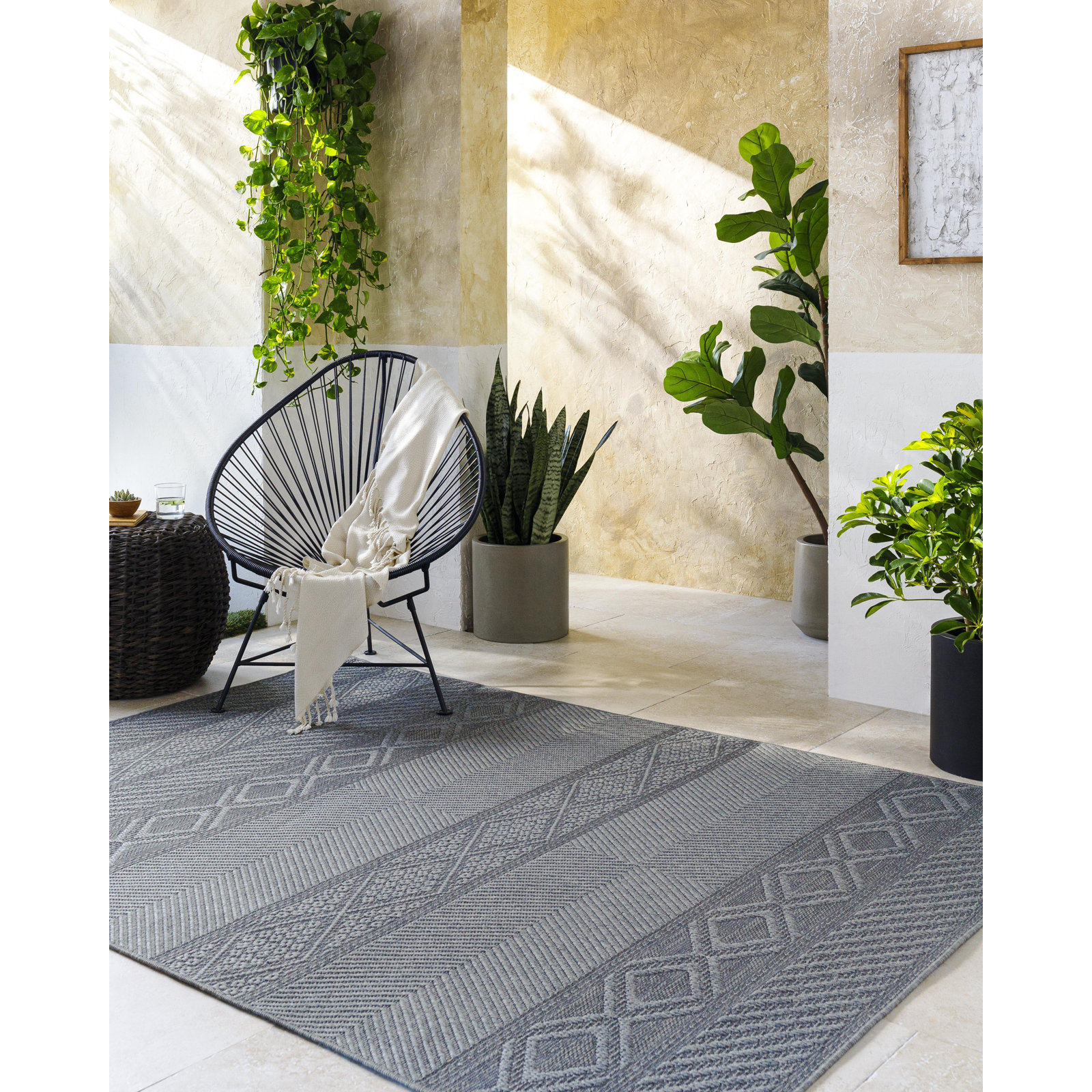 Winn Moroccan Rug, Rectangle 5'3" x 7'