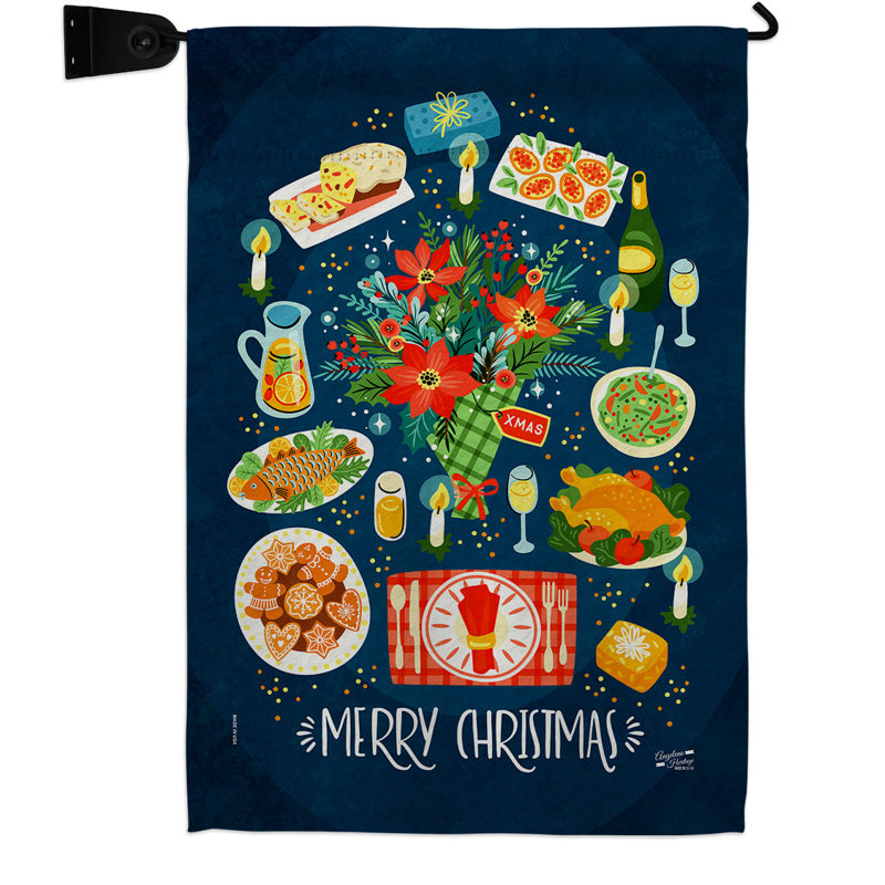 Double Sided 18.5 in. H x 13 in. W Polyester Christmas Flag set