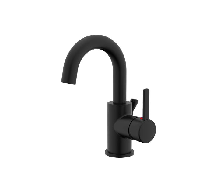Single-handle Bathroom Faucet with Drain Assembly, Matte Black