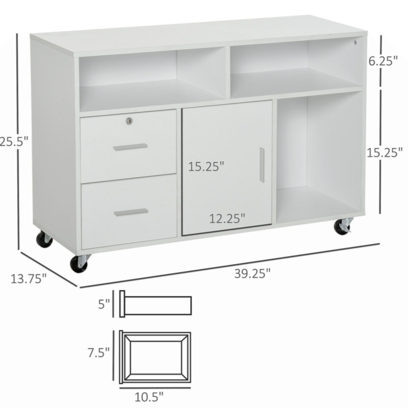 Krok 13.75'' Wide 2 - Drawer Storage Cabinet